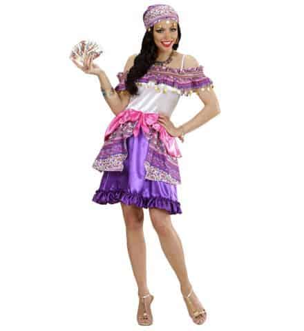 DÉGUISEMENT DE GITANE (Robe courte avec foulard) Tailles adultes - Démo vidéo