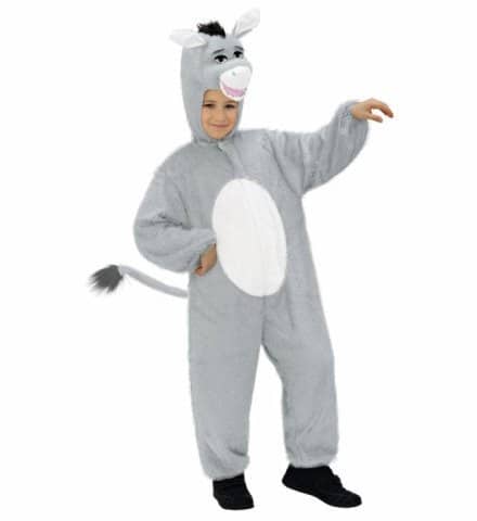 COSTUME JEUNE ÂNE GRIS (Avec capuche et masque) Tailles enfants de 3 à 8 ans