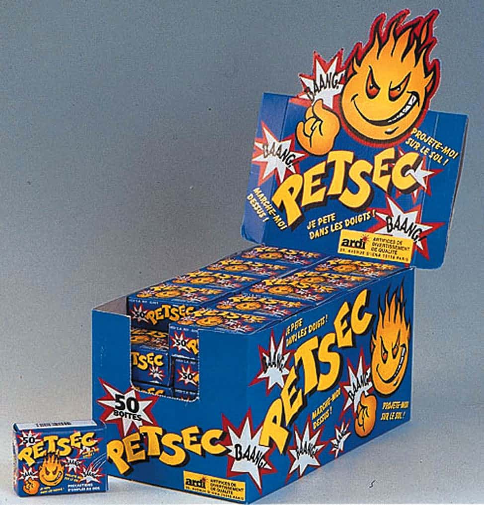 BOITE DE PÉTARDS PETSEC (50 boites de 50 pièces) Claque doigt - Pet sec