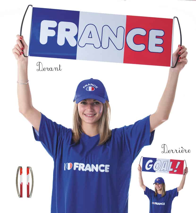BANDEROLE FRANCE/GOAL (Recto verso 70 x 24 cm) Supporter France BBR