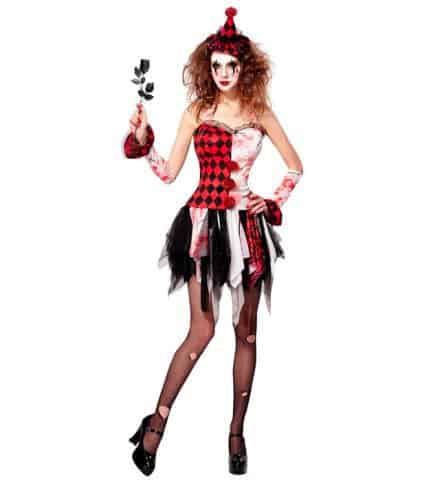 FILLE ARLEQUIN MALÉFIQUE (Robe, brassards, chapeau) Tailles adultes et ados