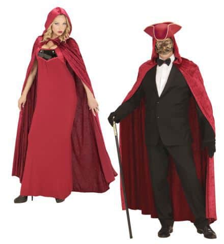 CAPE ADULTE EN VELOURS (Cape bordeaux à capuche) Taille 150 cm - Démo vidéo