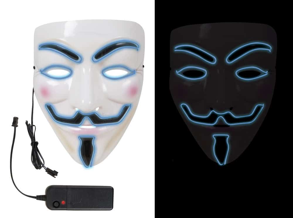 MASQUE VISAGE LUMINEUX (Masque PCV - 3 fonctions) Personnage Anonymous