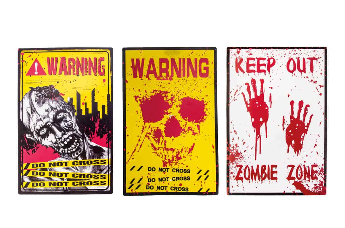 AFFICHES WARNING (Assortiment Halloween) Dimension 38 x 24.5 cm – Image 1