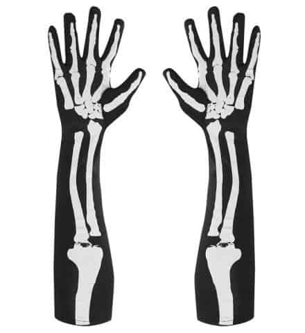 GANTS DE SQUELETTE XL (Impression recto verso) Longueur 50 cm