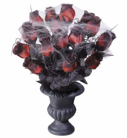 BOUQUET ROSES ROUGES (Vase avec toile d’araignées)