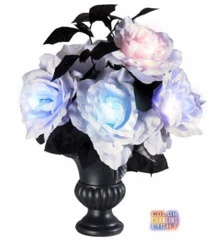 BOUQUET ROSES BLANCHES (Vase de roses lumineuses) Démo vidéo - Taille 35 cm