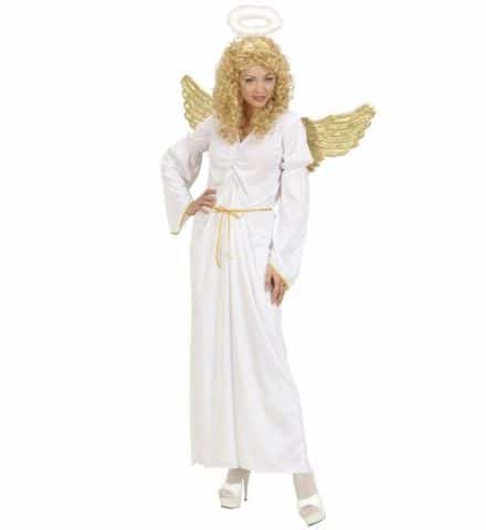 COSTUME D'ANGE FEMME (Robe, ceinture et auréole) Tailles adultes
