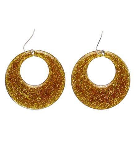 BOUCLES D'OREILLES DISCO (Paillettes dorées)