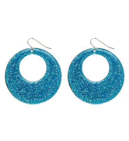 BOUCLES D'OREILLES DISCO (Paillettes turquoises)