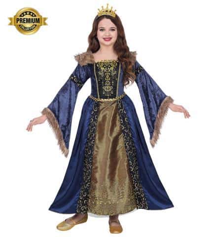 JEUNE REINE MÉDIÉVALE (Robe, jupon, couronne) Tailles enfants - Démo vidéo