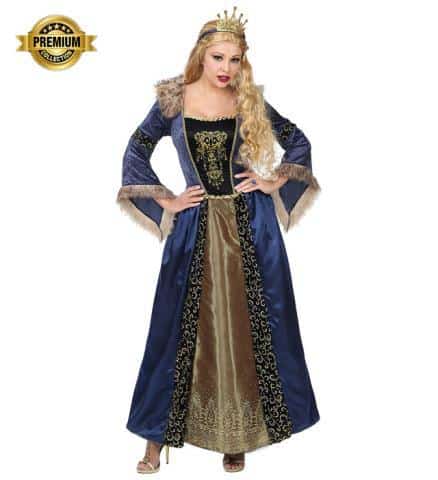 COSTUME REINE MÉDIÉVALE (Robe, jupon, couronne) Tailles adultes - Démo vidéo