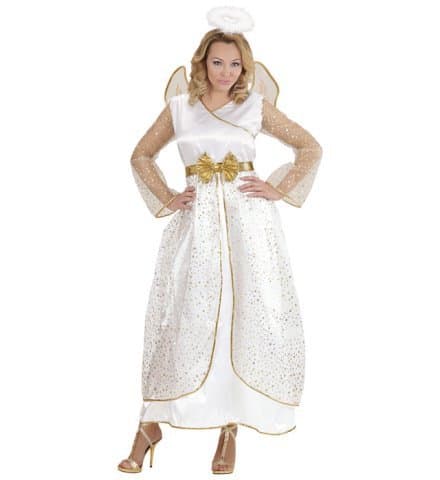 COSTUME D'ANGE FEMME (Robe avec ailes et auréole) Tailles adultes - Démo vidéo