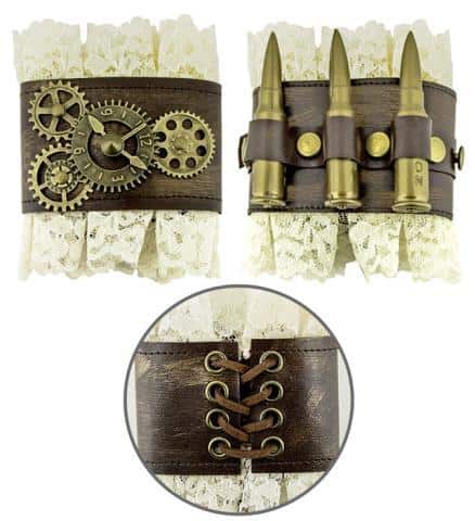 POIGNETS STEAMPUNK (Bracelets en dentelle)
