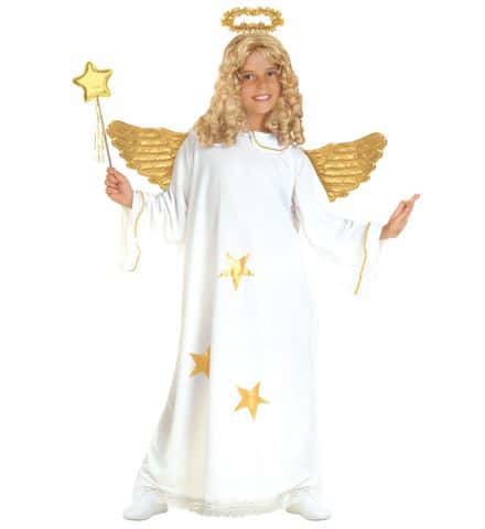 PETIT ANGE BLANC ÉTOILÉ (Robe blanche et auréole) Tailles enfants de 5 à 13 ans