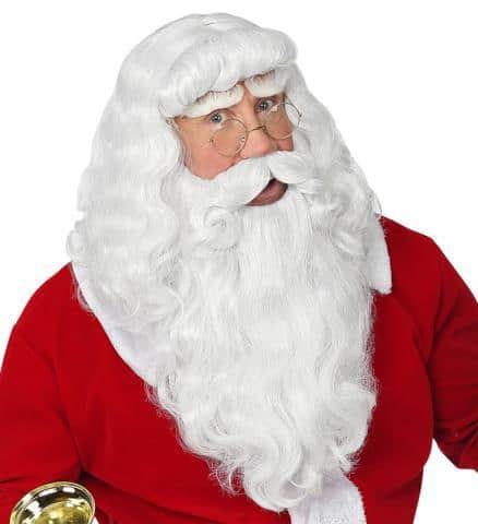 PERRUQUE DU PÈRE NOEL (Avec barbe et moustache) Perruque de luxe en boite