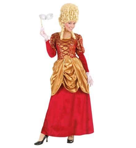 COSTUME DE MARQUISE (Robe velours bordeaux/or) Tailles adultes