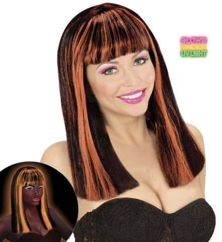 PERRUQUE PATSY BICOLORE (Mèches oranges néon)