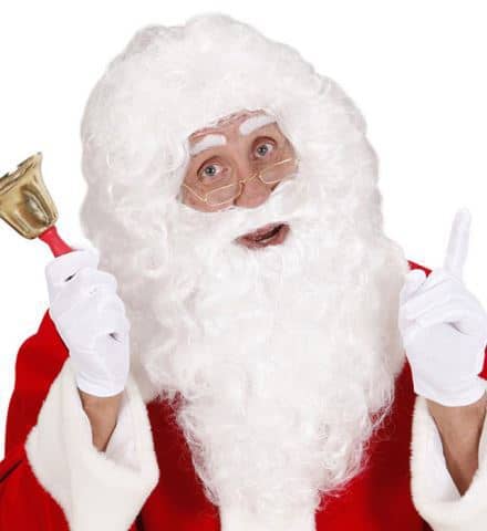 PERRUQUE DU PÈRE NOEL (Avec maxi barbe blanche) Perruque en boite
