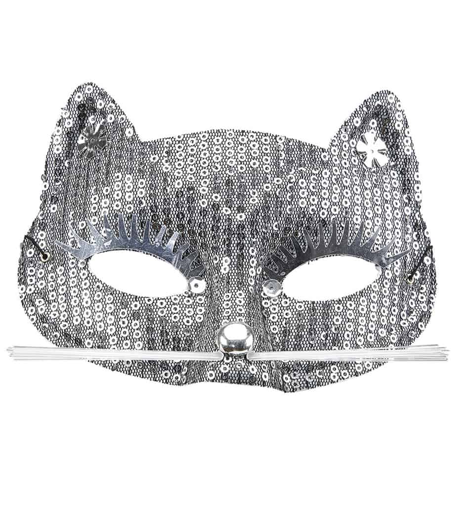 LOUP CHAT A PAILLETTES (Paillettes argentées)