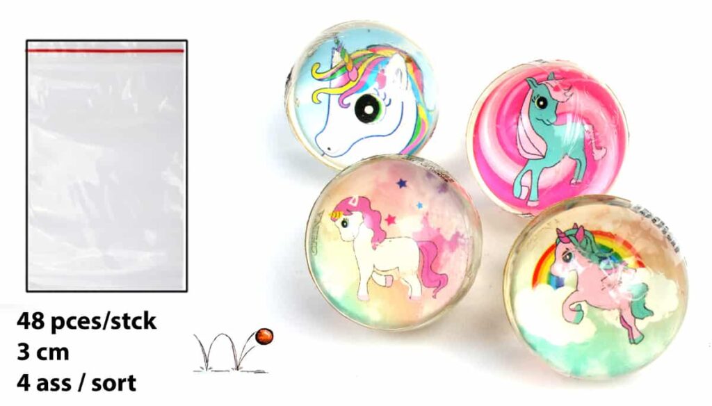 BALLES REBONDISSANTES (Balles licornes - 4.3 cm)