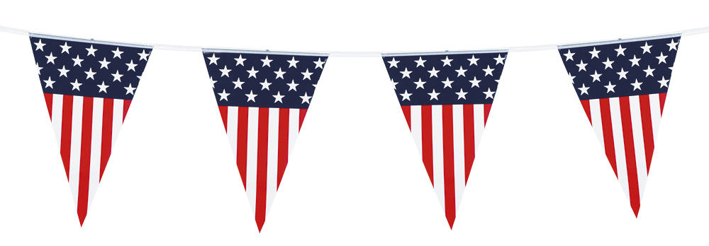 GUIRLANDE FANIONS USA (Taille 6 mètres 30 x 20 cm)
