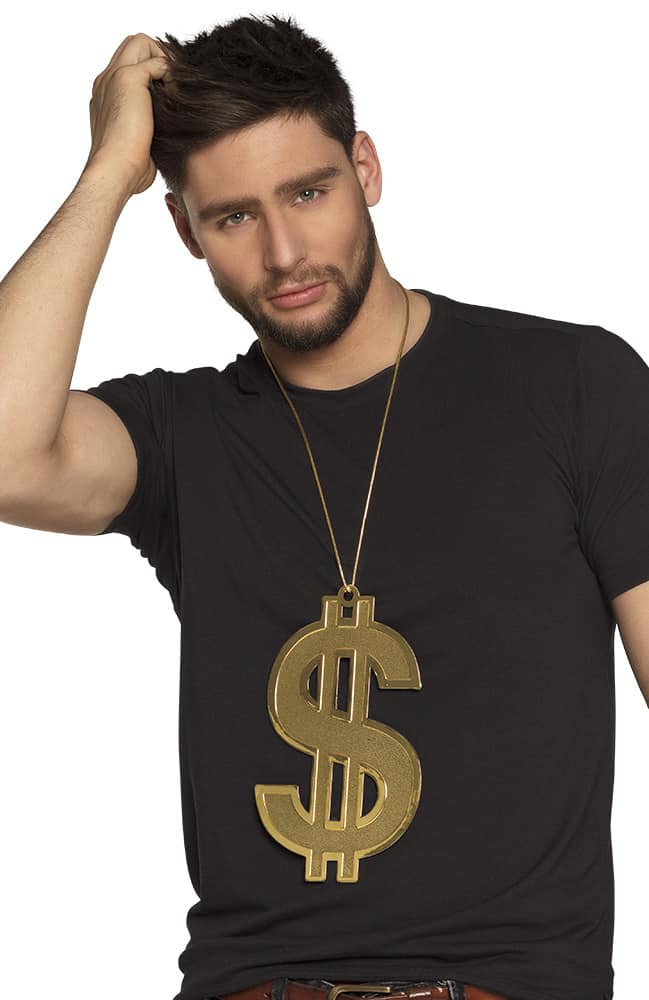 COLLIER DOLLAR GÉANT XXL (Taille 24 cm en plastique)