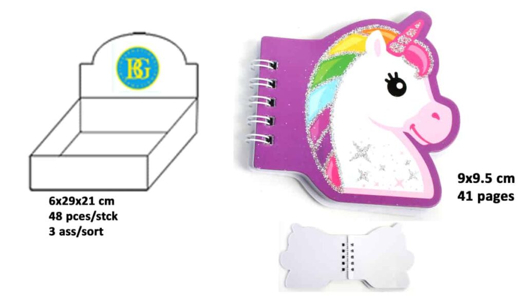 CARNET LICORNE 41 PAGES (Taille 9 x 9.5 cm)