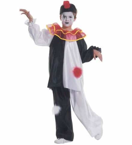 DÉGUISEMENT DE PIERROT (Costume, col et chapeau) Tailles enfants de 5 à 13 ans