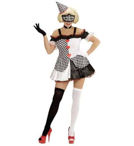 COSTUME FEMME PIERROT (Robe courte avec chapeau) Tailles adultes - Démo vidéo