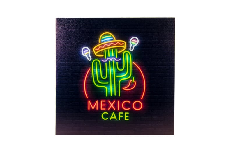 TABLEAU MEXICO A LED (Lumineux 40 x 40 cm)
