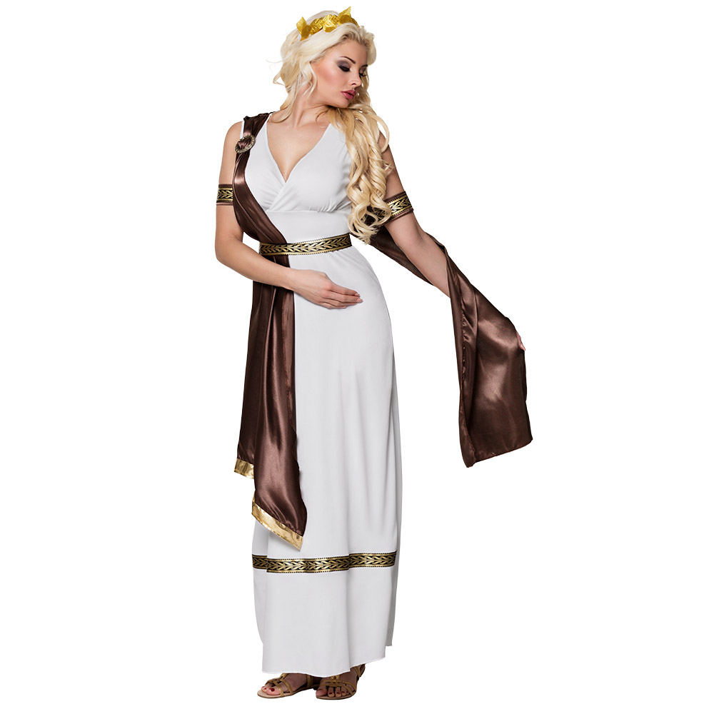 ROBE DE REINE GRECQUE (Robe, toge et couronne) Taille unique adulte M
