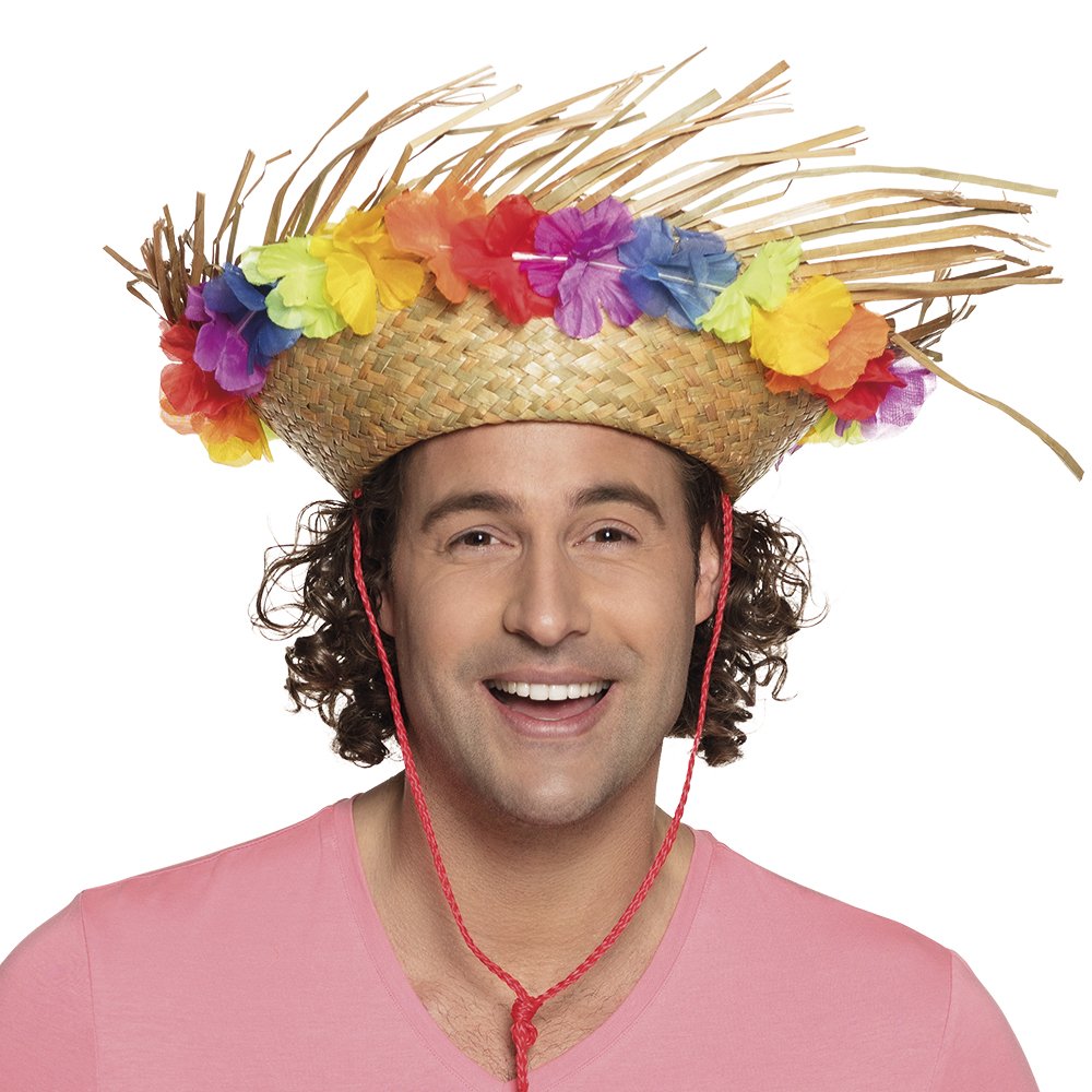 CHAPEAU HAWAI EN PAILLE (Collier de fleurs)