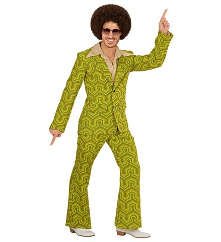 HOMME GROOVY ANNÉES 70 (Motifs papier peint jaune) Tailles adultes - Démo vidéo