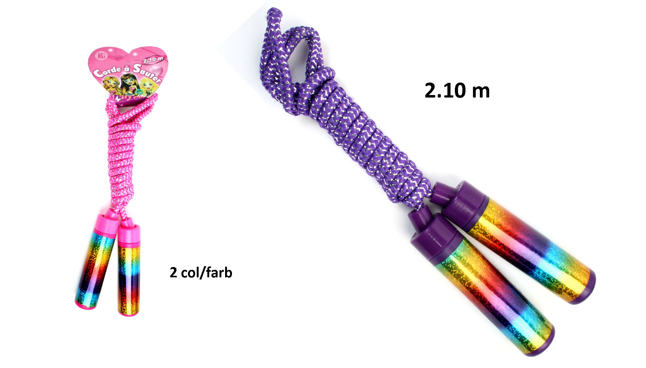 CORDE A SAUTER RAINBOW (Taille 210 cm - 2 coloris) – Image 1