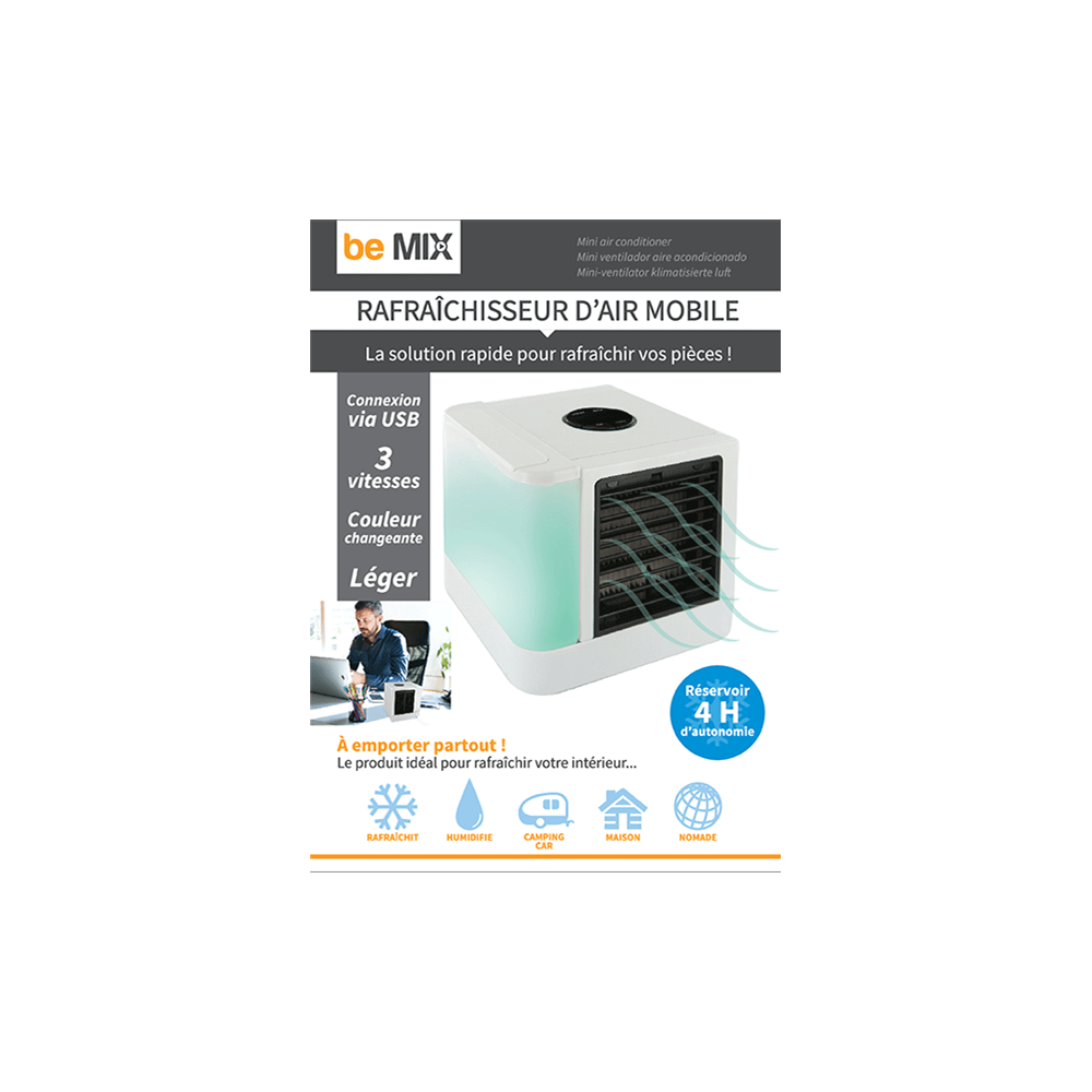 MINI RAFRAÎCHISSEUR D'AIR (Port usb - 3 vitesses) Changement de couleurs