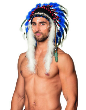COIFFE DE CHEF INDIEN (Blanche, noire et bleue) – Image 2