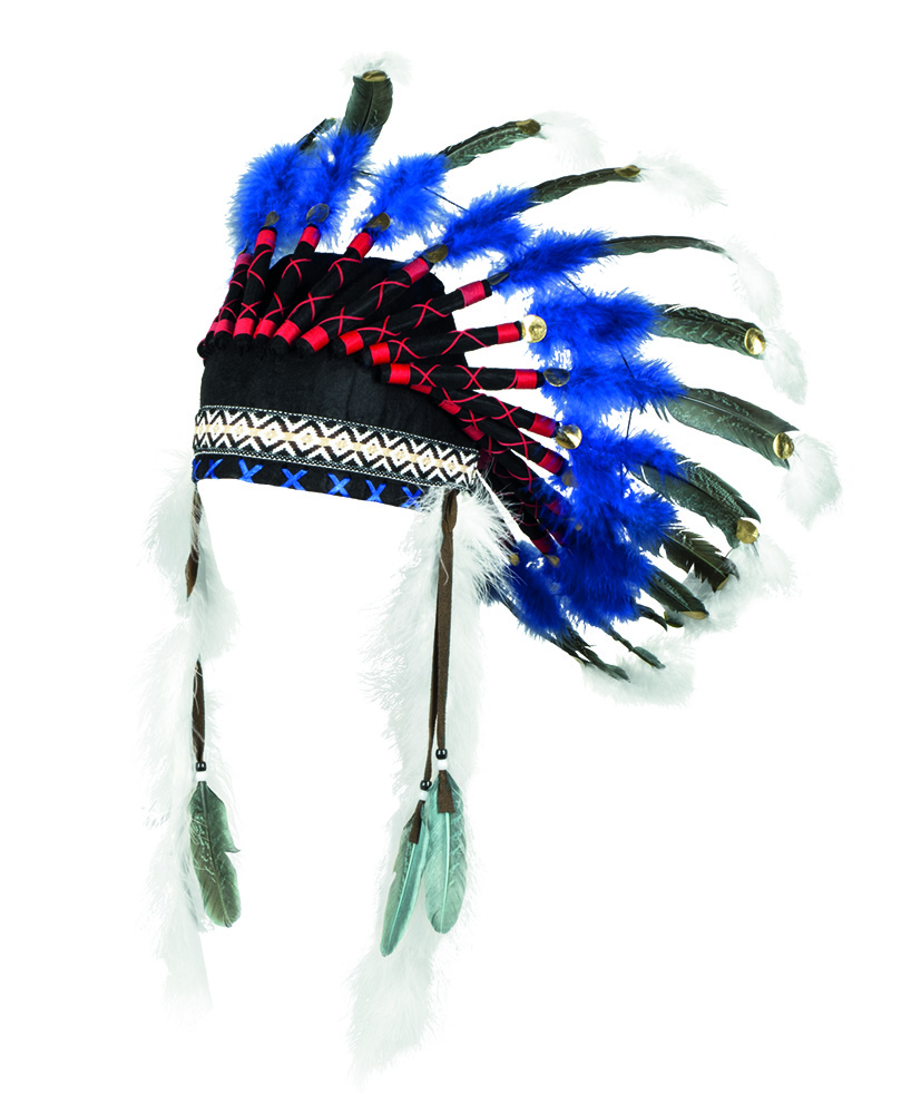 COIFFE DE CHEF INDIEN (Blanche, noire et bleue)