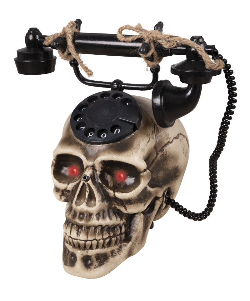 TÉLÉPHONE SQUELETTE (Animation son et lumière) 22 x 25 cm - Démo vidéo