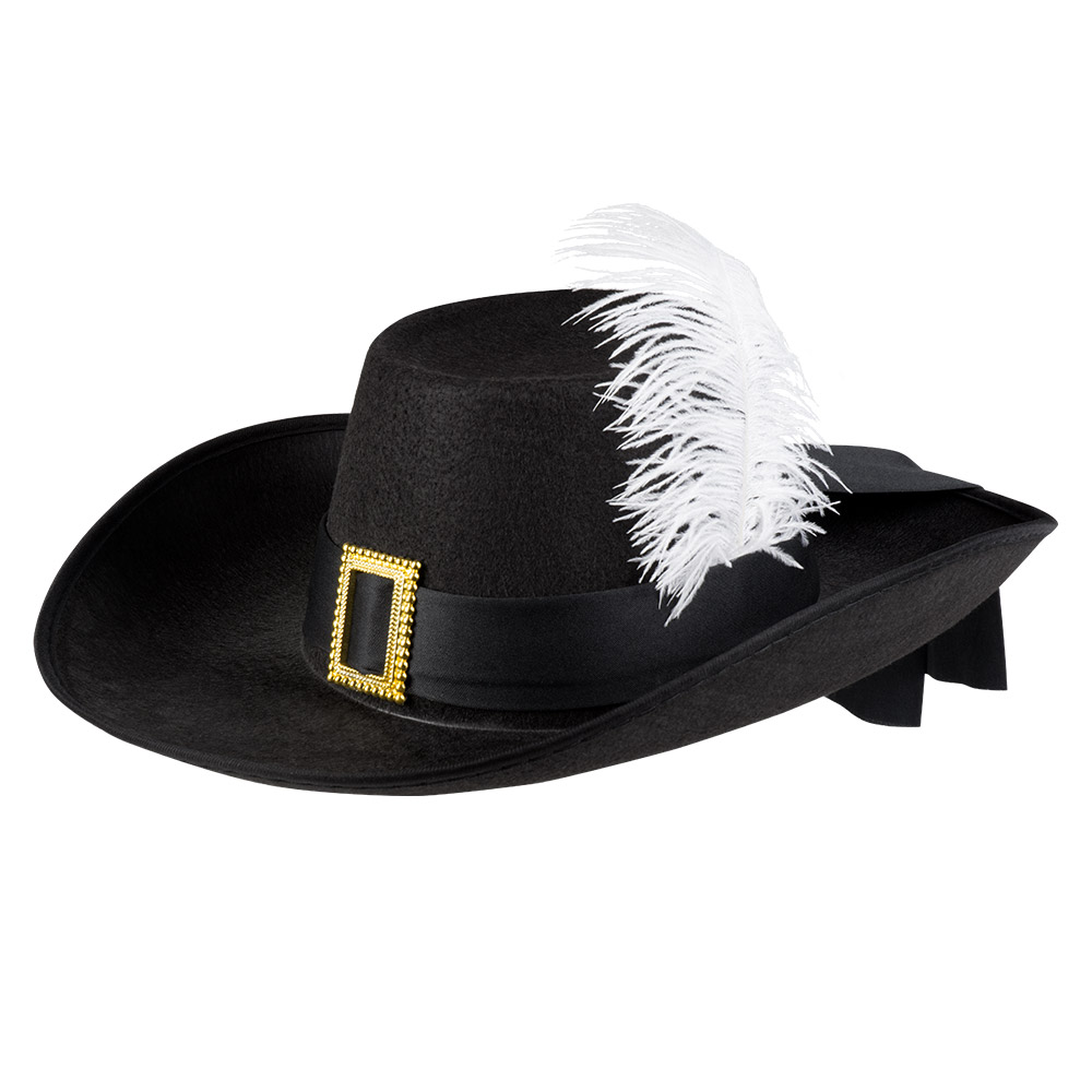 CHAPEAU DE MOUSQUETAIRE (Plume blanche)