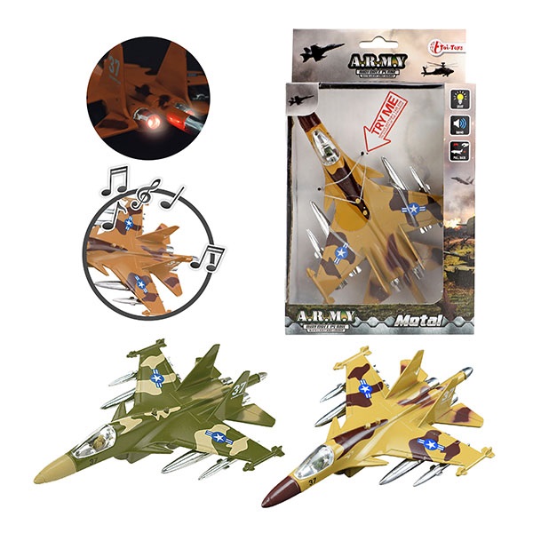 AVION DE CHASSE US ARMY (Métal, sonore et lumineux) Taille 20 cm