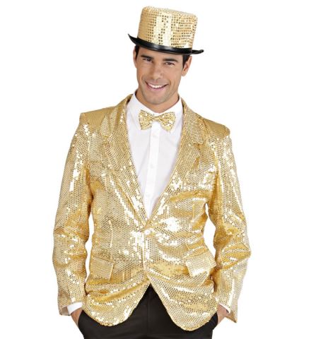 VESTE DISCO A PAILLETTES (Top qualité - Couleur dorée) Tailles adultes - Démo vidéo