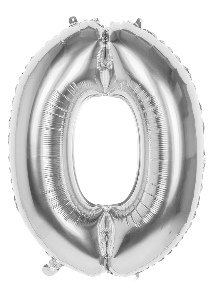 BALLON CHIFFRE ARGENTÉ (Chiffres gonflables de 0 à 9) Ballons Aluminium 86 cm