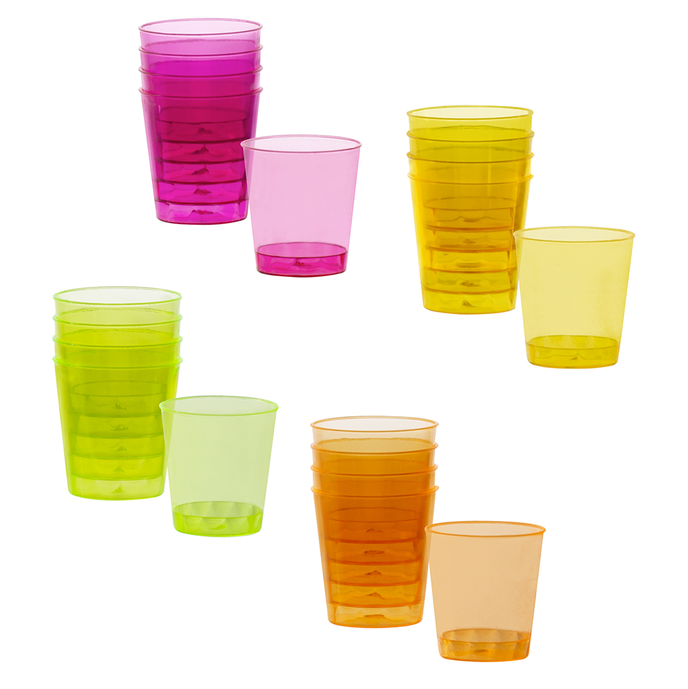 SET DE 20 VERRES A SHOT (Verres fluo 4 coloris) .