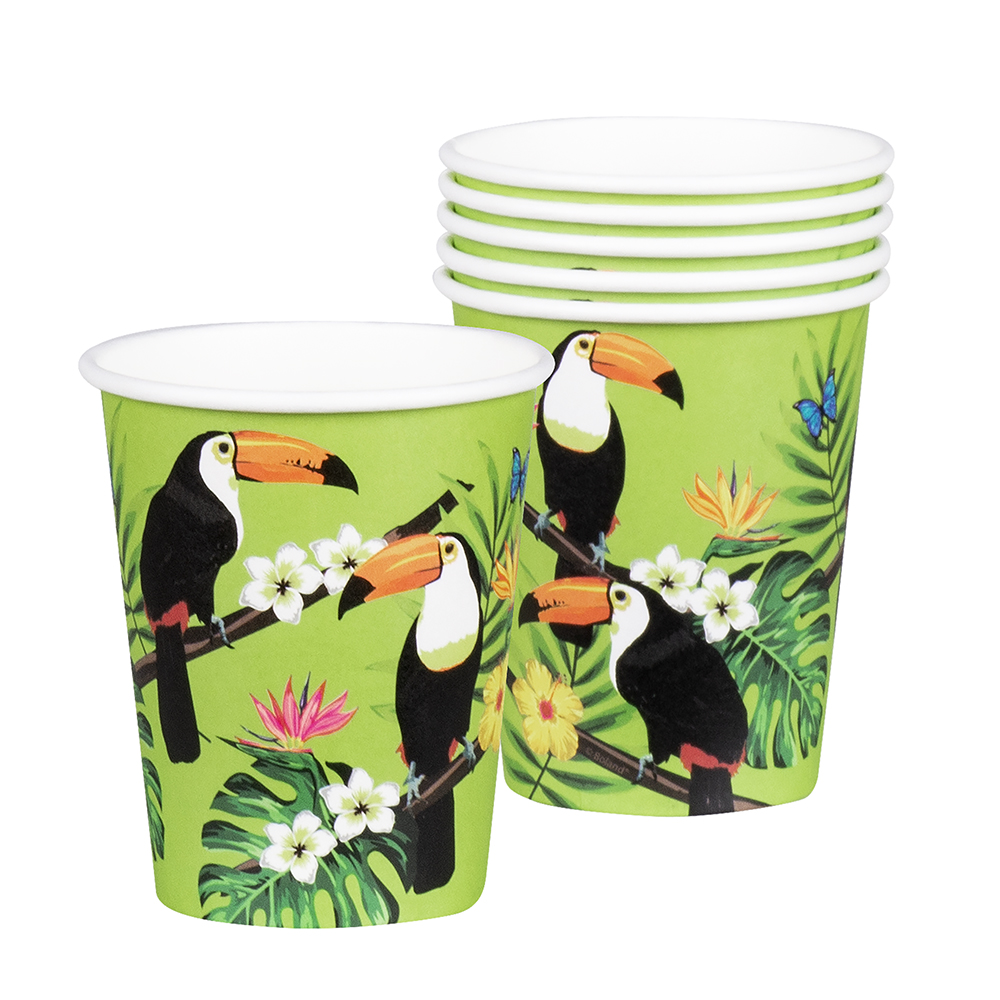 SET DE 6 GOBELETS TOUCAN (Contenance 25 cl)