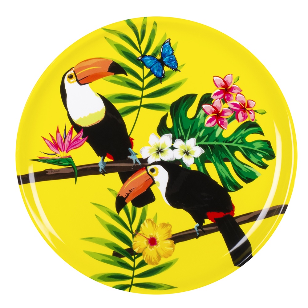 PLATEAU THÈME TOUCAN (Diamètre 34.5 cm)