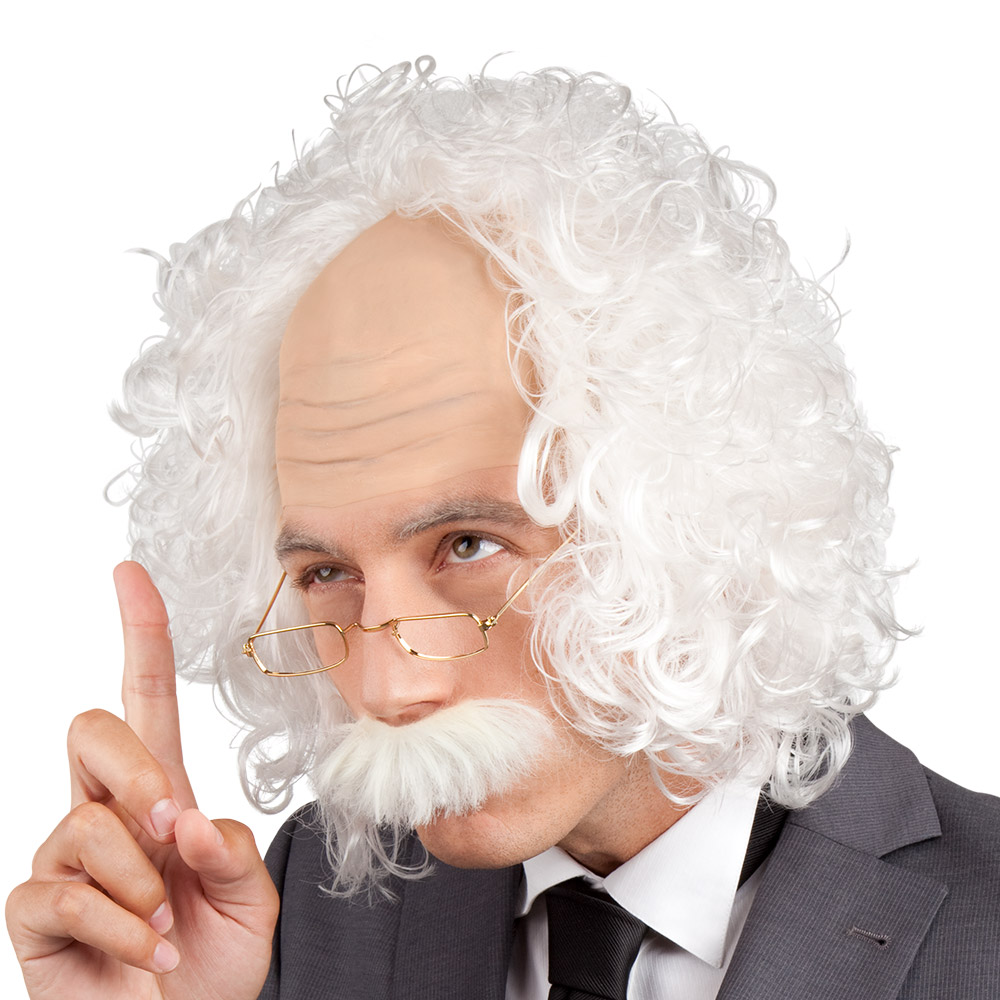 PERRUQUE ALBERT EINSTEIN (avec moustache et lunettes)