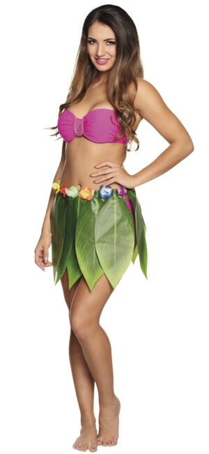 JUPE HAWAÏENNE FEUILLES (Longueur 40 cm) – Image 2