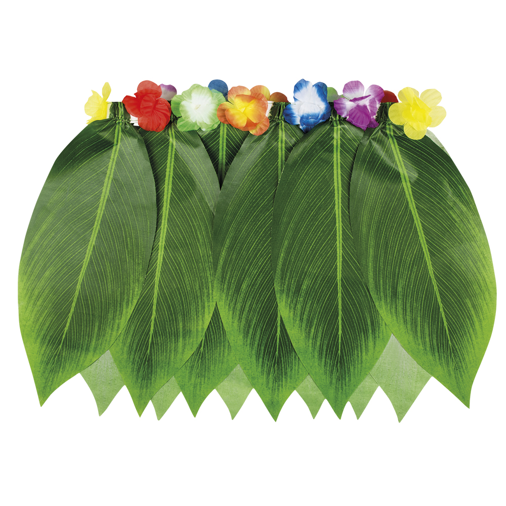 JUPE HAWAÏENNE FEUILLES (Longueur 40 cm)