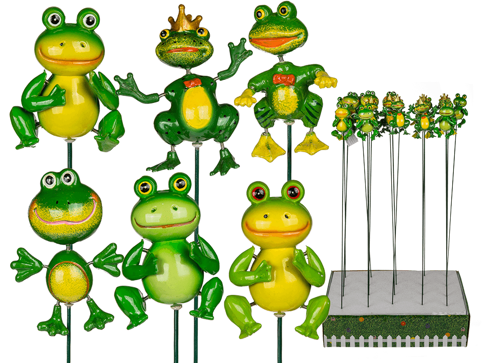 GRENOUILLE SUR PIC XL (Décoration d'extérieur) Taille 65 cm environ